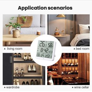 TUYA SMART HOME WIFI Temperaturfuktighet Sensor Smart Life inomhustermometer 24 timmars klocksensorer för Alexa Google Voice