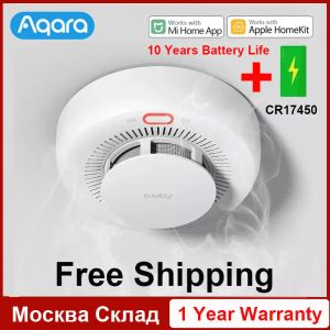 Control 2023 Aqara Smoke Alarm Detector Sensor Zigbee Highly Sensitive Smoke Concentration Detection Work with Apple Homekit Mi Home APP