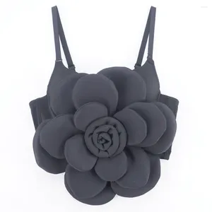 Kvinnors tankar Kvinnor Big Flower Bra toppar för att slitna high end mode kawaii koreansk stil bustier korsett skörd topp nattklubb scen dräkter