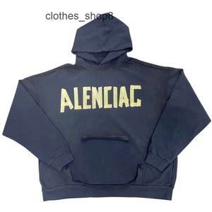 designer hoodies män hoodie balencigs mens tröja tröja korrekt version paris gul band mångsidig mäns kvinnors mångsidiga pappersbandage dcgd