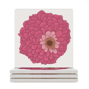 Table Mats Pink Dahlia Ceramic Coasters (Square) Set Christmas Animal