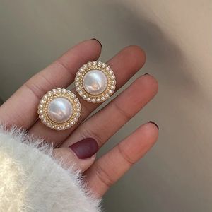 Fashion Bohemian Big Pearl Stud Earring Mascot Ornaments For Women Valentines Accessories Gift Wholesale E0245 240401