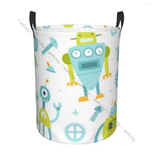 Laundry Bags Bathroom Basket Robots Cute Folding Dirty Clothes Hamper Bag Home Storage