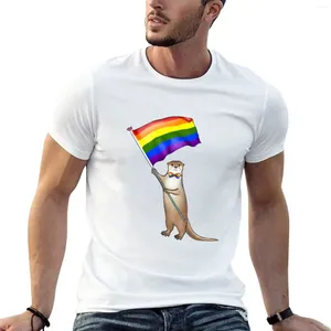 Erkek Polos Gurur Otter T-Shirt Büyük Boy Anime Sade Siyah Tişörtler Erkekler