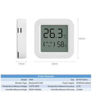 TUYA温度湿度センサーMINI LCDデジタルディスプレイBluetoothアプリリモートコントロール温度計湿度計と互換性