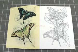 Tattoo-Buch „Flower Story“, Pflanzenfärben, farbiges Blei, handgemaltes Buch, Einführungs-Tutorial, Malen von Blumen 240318