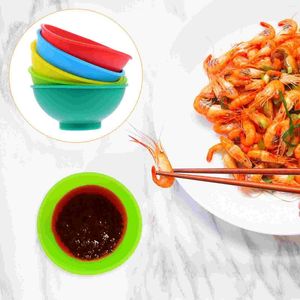 Dinnerware Sets Mini Bowl Seasoning Dishes Sauce Side Plates Face Creative Dipping Bowls Silicone