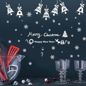 Adesivi di vetro di Natale Ornamenti per la casa ornamenti di natale Snowflake Babbo Natale per porte del negozio Adesivi per il nuovo anno Decorazione natalizia