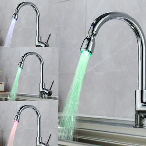 LED rotatable faucet temperature control three-color belt wheel pattern colorful color-changing light-emitting faucet SDF-B16