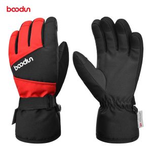 Gloves Boodun Winter Warm Thicken Ski Gloves Children Windproof Waterproof Mittens Adjustable Cycling Climbing Snowboard Snow Gloves