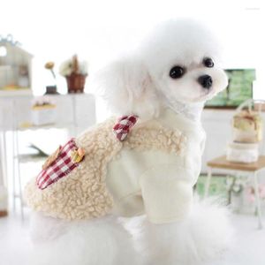 Dog Apparel Warm Cozy Winter Pet Clothes Snap Design Two-legged Bear Pattern Small Pullover Dogs Knitted Clothing Puppy Hoodies