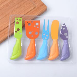 Color Cheese Knife Cheese Knife Colorful Handle Pizza Knife Creative Kitchen Baking Tool Cheese Knife Five-piece Set Direct Selling