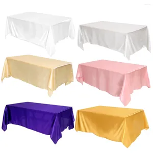 Table Cloth Rectangle Satin Tablecloth Wedding Party Cover Solid Color Banquet Baby Shower Birthday Dining Decor