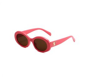 Mens Designer Solglasögon Luxury Brand Womens Solglasögon 40194 Fashion Sun Protection Glasses European och American Retro Oval Small Frame Solglasögon Pink Tawny