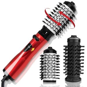 3 In 1 Rotating Electric Hair Straightener Brush Hair Curler Hair Dryer Brush Hot Air Comb Negative Ion Hair Styler Comb