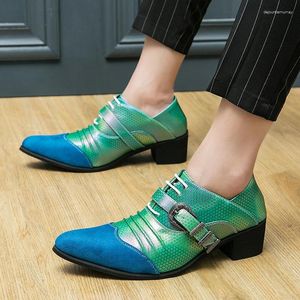 Sapatos de vestido estilo italiano de alta qualidade moda homens pontudos dedo oxford formal cubano banquete negócios