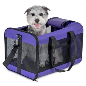 Cat Carriers Portable Large Carrier Bag Breathable Mesh Anti-Lost Pocket Smooth Zipper Pet Out Pouch Puppy Travel