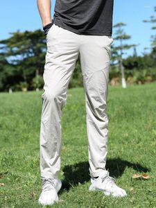 Calças masculinas verão lightthin sweatpants homens respirável secagem rápida ao ar livre esporte golfe masculino estiramento náilon casual longa pista