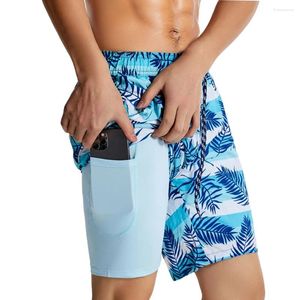 Men's Shorts 2024 Digital Print Board Men Sportswear Double-deck Running Short 2 In 1 Beach Summer Holidays Pants