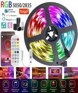 Tiras LED Strip Lights Bluetooth WiFi RGB SMD Fita para decoração de quarto de festa compatível com Alexa Control de Google Tira Luces9864053