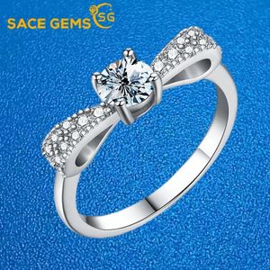 Sace gems gra certificado 05ct anel vvs1 laboratório diamante solitário para mulheres noivado promessa casamento banda jóias 240402