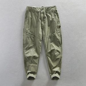 Мужские брюки, весенние повседневные брюки-карго для мужчин, простая хлопковая однотонная одежда большого размера AZ614
