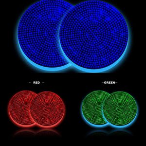 Upgrade Luminous Car Coasters For Cup Holders USB Charging Led Atmosphere Light Car Decoration Bling Car Accessories For Girls