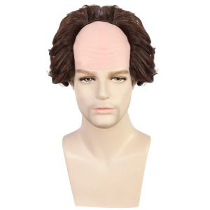 Wigs cosplay parrucche da 10 pollici a testa calva dritta parrucche per uomo parrucche anime in fibra sintetica per cosplay halloween costume chritsmas