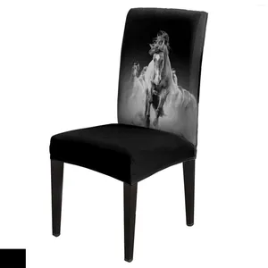 Chair Covers Animal Horse Running Black Cover Set Kitchen Dining Stretch Spandex Seat Slipcover For Banquet Wedding Party