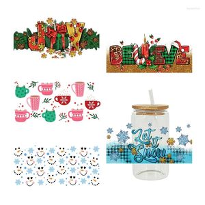 Window Stickers 3D UV DTF Transfers 16oz Cup Wraps Christmas Year Printed For Diy Glass Ceramic Metal Leather etc. D3938