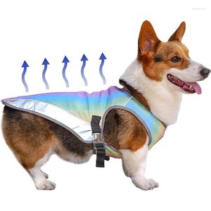 Gilet rinfrescante per abbigliamento per cani, evaporativo per acqua, per vestiti estivi per animali domestici in rete regolabile in base alle condizioni atmosferiche
