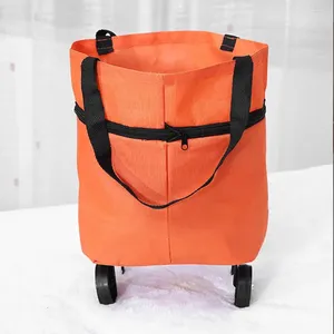 Storage Bags Useful With Detachable Wheel Large Capacity Shopping Cart Bag Oversize Trolley Pouch Thickened Handle