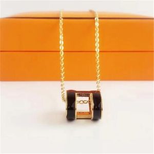 Классические роскошные ожерелья с подвесками в виде букв, модное дизайнерское ожерелье для мужчин и женщин, ожерелье из 18-каратного золота, средний размер, длина 45 см