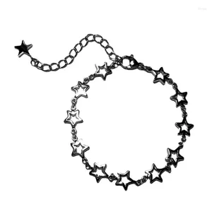 Charm Bracelets Y2K Small Five-pointed Star For Women Girls Personality Hollow Bracelet Jewelry Link Chain Wristband Gift