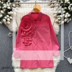 Французская шикарная женская блузка, модная осенняя женская блузка с 3D цветочным принтом и длинными пышными рукавами, отложным воротником на шнуровке, уменьшающие возраст женские топы, Прямая поставка 526