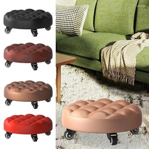 Cadeira cobre est pequeno piso redondo poliastool pedicure massagem fezes móveis com 4 rodas polia de assento de rolo
