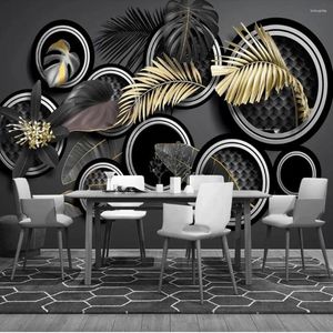 Tapety milofi Niestandardowe Minimalistyczne minimalistyczne rośliny stereo 3D liście klonowe tło tapeta mural