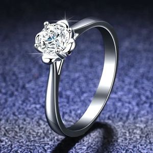 Luxury PT950 Platinum Ring Solitaire 05 VVS1 D Color Diamond Wedding Band Fine Jewelry for Women 240402