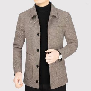Herrjackor 2024 Högkvalitativ mode stilig All Spring Jacket för män medelålders affärsansvarig lapel topp pappa kostym