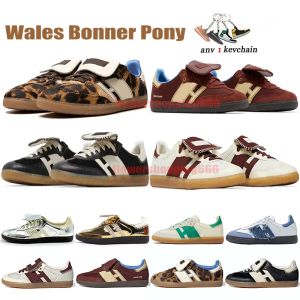 Wysokiej jakości Wales Bonner Leopard Shoes Cream Mystery White Fox Brown Women Treners