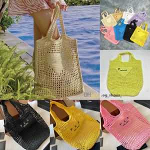 클래식 디자이너 Raffia Tote Luxury Beach Bag Brands 중공 문자 아웃 문장 핸드백 토트 패션 종이 짠 크로스 바디 여성 여름 여행 핸드백 숄더백