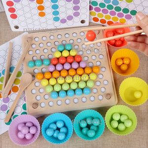 Perline di legno Gioco educativo Montessori Impara presto i bambini Clip Ball Puzzle Giocattoli per bambini in età prescolare Regali per bambini