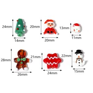 2pcs/lote de lâmpada de natal miçangas meias boneca de neve árvore presente de santa de santa miçangas para jóias que produzem acessórios de pulseira de colar diy