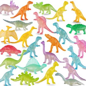 Mini dinosaurier leksaker lysande dinosaurie leksak glöd i mörka dino figurer dinosauri party gynnar leveranser gåva till barn småbarn pojke flicka