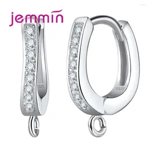 Brincos de argola moda 925 prata esterlina com cristal brilhante completo acessórios de qualidade fina para mulheres joias diy