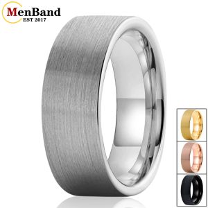 Группы Menband Jewelry Classic 6 мм 8 -мм мужские женские юбилейные кольца вольфрамовые обручальные ленты 4 цветные плоские матовые комфорт.