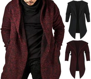 Men039S Trench Coats Autumn and Winter Men39s Fashion Slim Midlength Dovetail Cardigan dragkedja Windbreaker Loose Warm Hooded3503939