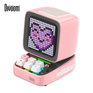 Портативные колонки Divoom Ditoo Pro Vintage Pixel Art Bluetooth Портативный динамик Будильник DIY Светодиодный дисплей Милый подарок Домашнее освещение DecorationL2404