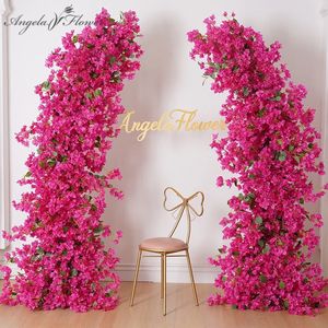 Pink Bougainvillea Pflaumenblüte Tisch Sofa Runner Event Blumenständer Arrangement Blumenhochzeit Hintergrund Hornbogen A8235 240328