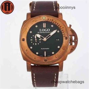 Paneraiss 남자 손목 시계 자동 스위스 시계 P9000 운동 47mm 청동 케이스 PAM00382 PAM WN-HCAG